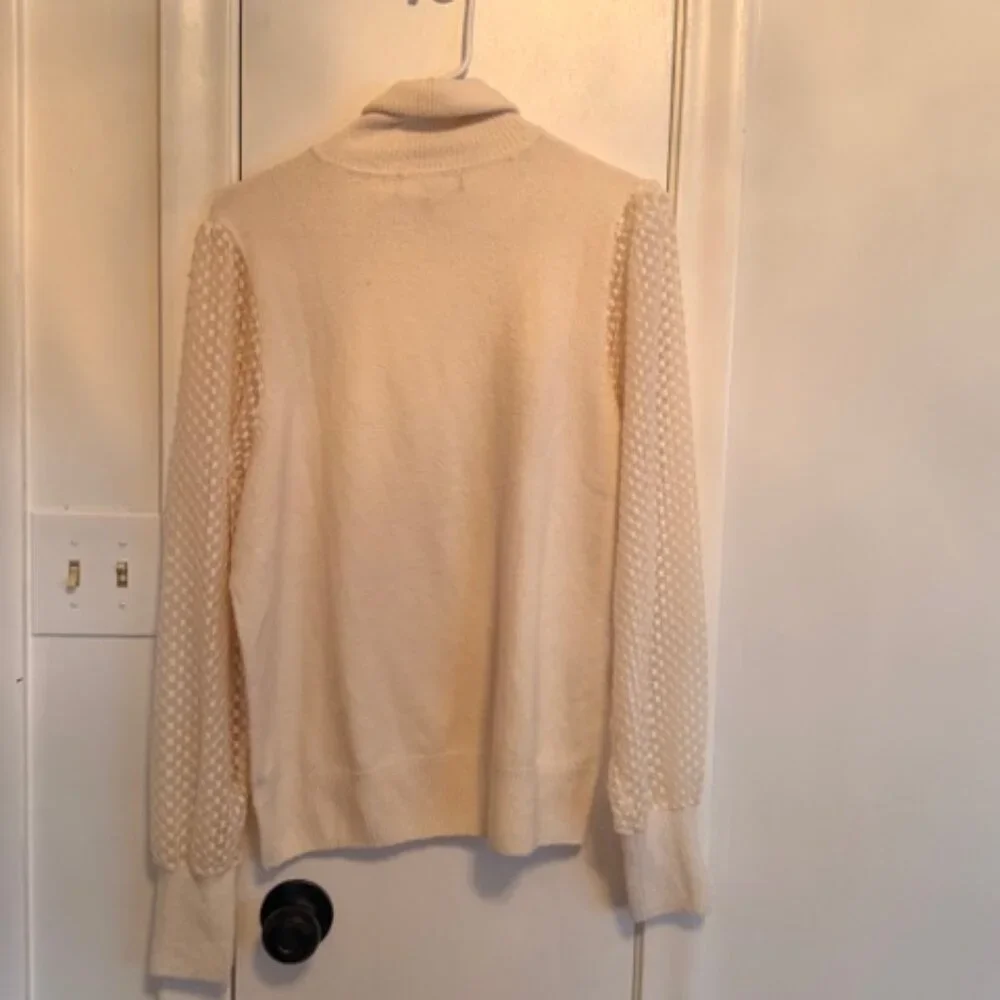 Marled Reunited Clothing Sheer Sleeve Turtleneck White Women’s XL - Picture 6 of 6